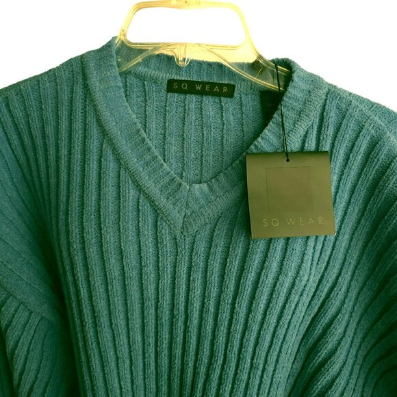 Men's Ribbed Knit V-Neck Sweater By SQ Wear Size XXL Very Soft JJ4148 - Picture 2 of 9